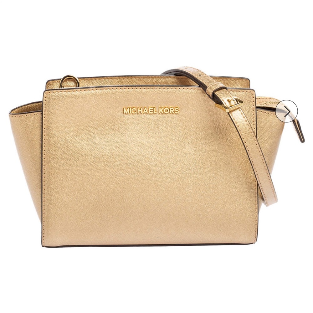 SALE! NWOT Michael Kors Gold Selma Mini Crossbody Purse Bag